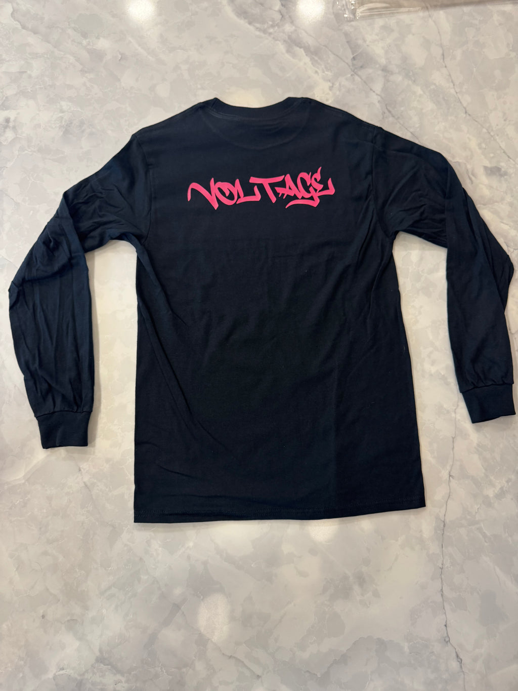 Pink logo, black long sleeve