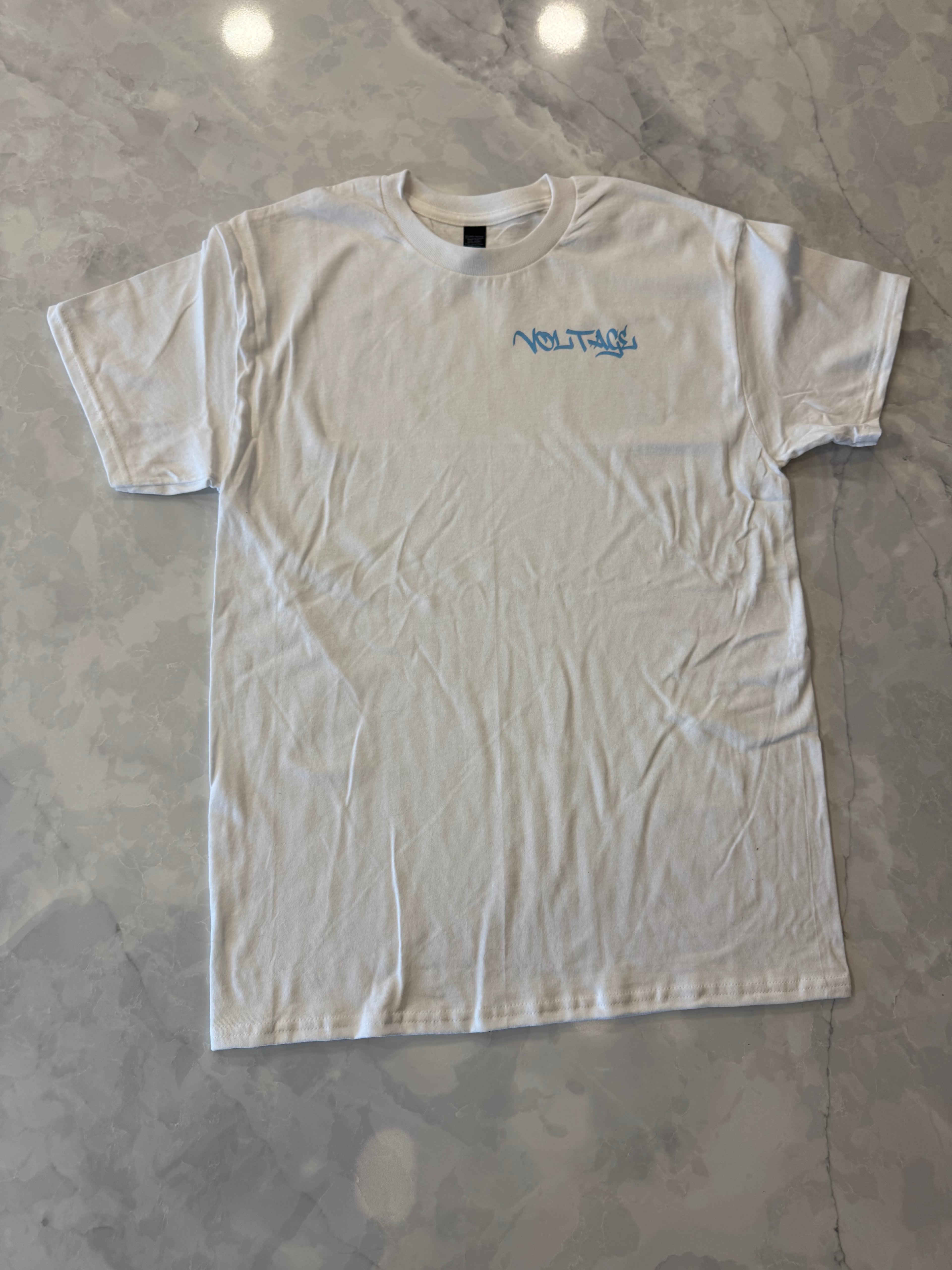 white T-shirt (you chose logo color)