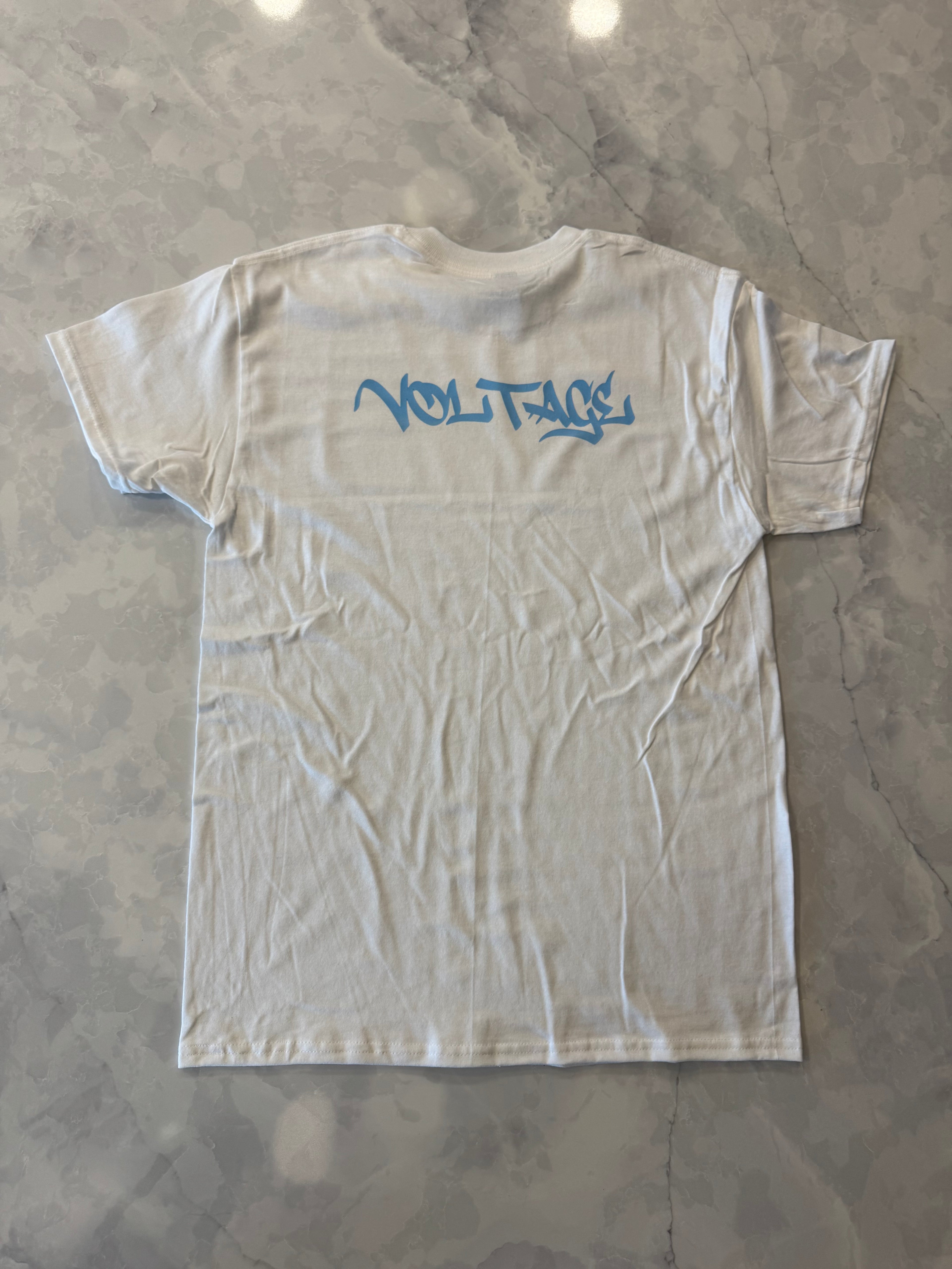 white T-shirt (you chose logo color)